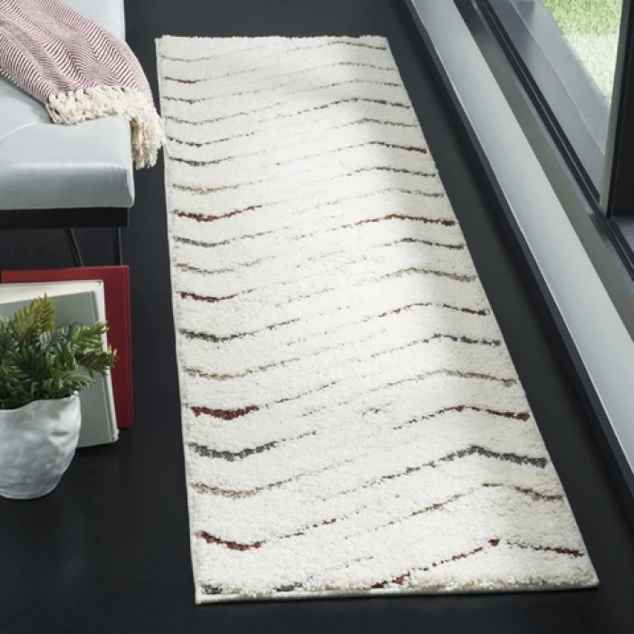 Safavieh Santorini Shag Cream / Multi SGG166 2 ft. X 8 ft. Runner Rug