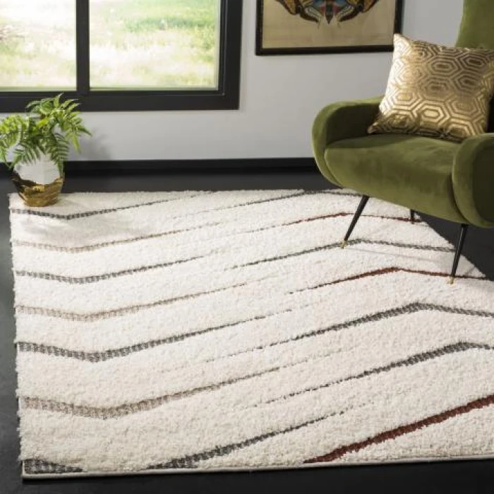 Safavieh Santorini Shag Cream / Multi SGG166 4 ft. X 6 ft. Rectangle Rug