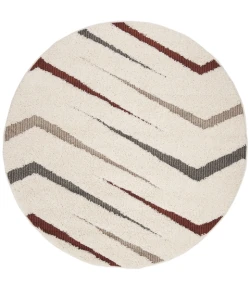 Safavieh Santorini Shag Cream / Multi SGG166 6 ft. 7 in. X 6 ft. 7 in. Round Rug