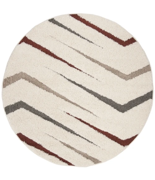 Safavieh Santorini Shag Cream / Multi SGG166 6 ft. 7 in. X 6 ft. 7 in. Round Rug
