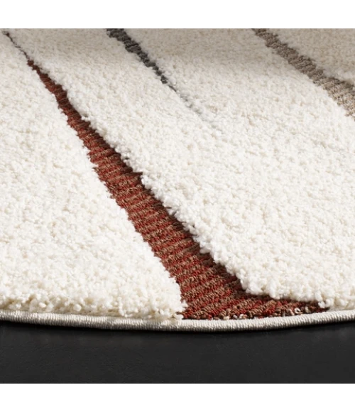 Safavieh Santorini Shag Cream / Multi SGG166 6 ft. 7 in. X 6 ft. 7 in. Round Rug