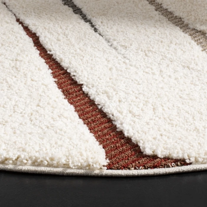 Safavieh Santorini Shag Cream / Multi SGG166 6 ft. 7 in. X 6 ft. 7 in. Round Rug