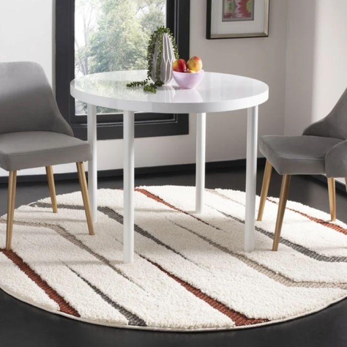 Safavieh Santorini Shag Cream / Multi SGG166 6 ft. 7 in. X 6 ft. 7 in. Round Rug