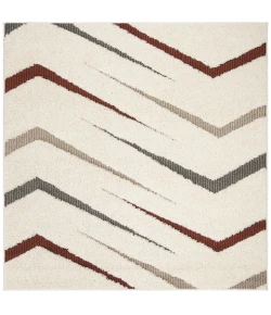 Safavieh Santorini Shag Cream / Multi SGG166 6 ft. 7 in. X 6 ft. 7 in. Square Rug