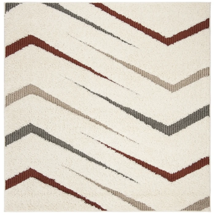 Safavieh Santorini Shag Cream / Multi SGG166 6 ft. 7 in. X 6 ft. 7 in. Square Rug