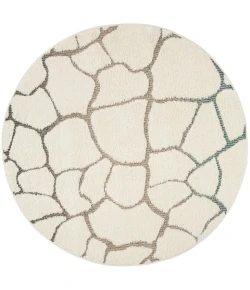 Safavieh Santorini Shag Cream / Multi SGG169 6 ft. 7 in. X 6 ft. 7 in. Round Rug