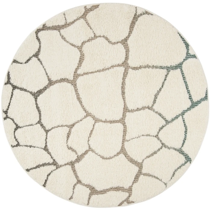 Safavieh Santorini Shag Cream / Multi SGG169 6 ft. 7 in. X 6 ft. 7 in. Round Rug