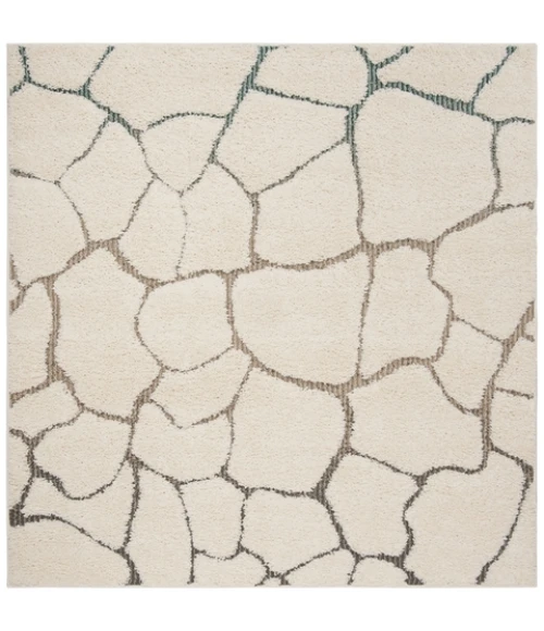 Safavieh Santorini Shag Cream / Multi SGG169 6 ft. 7 in. X 6 ft. 7 in. Square Rug