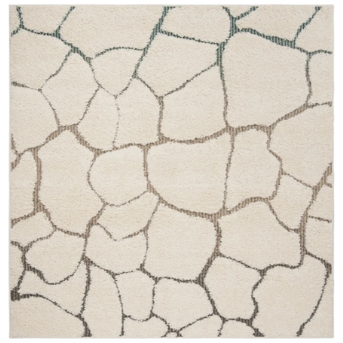 Safavieh Santorini Shag Cream / Multi SGG169 6 ft. 7 in. X 6 ft. 7 in. Square Rug