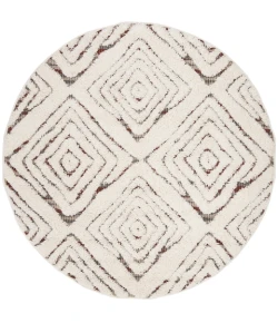 Safavieh Santorini Shag Cream / Multi SGG173 6 ft. 7 in. X 6 ft. 7 in. Round Rug