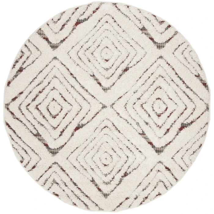 Safavieh Santorini Shag Cream / Multi SGG173 6 ft. 7 in. X 6 ft. 7 in. Round Rug