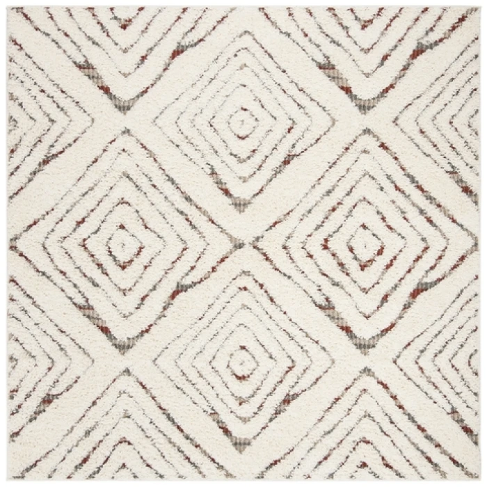 Safavieh Santorini Shag Cream / Multi SGG173 6 ft. 7 in. X 6 ft. 7 in. Square Rug
