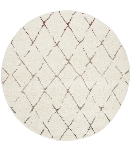 Safavieh Santorini Shag Cream / Multi SGG174 6 ft. 7 in. X 6 ft. 7 in. Round Rug