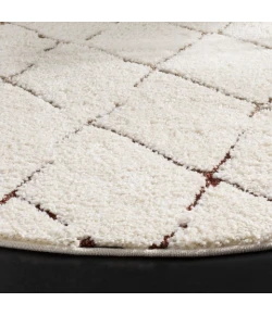 Safavieh Santorini Shag Cream / Multi SGG174 6 ft. 7 in. X 6 ft. 7 in. Round Rug