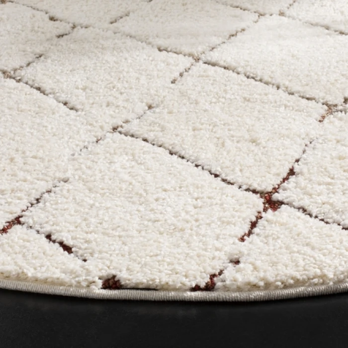 Safavieh Santorini Shag Cream / Multi SGG174 6 ft. 7 in. X 6 ft. 7 in. Round Rug