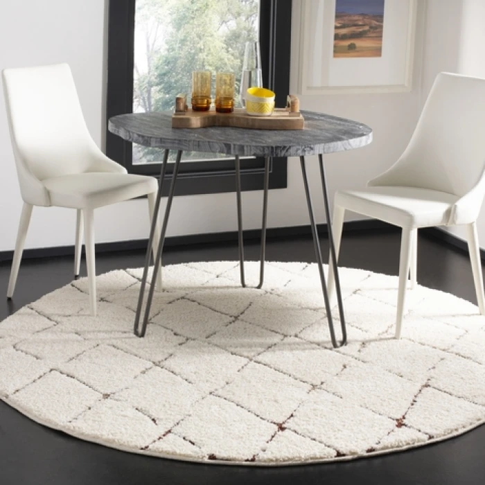 Safavieh Santorini Shag Cream / Multi SGG174 6 ft. 7 in. X 6 ft. 7 in. Round Rug
