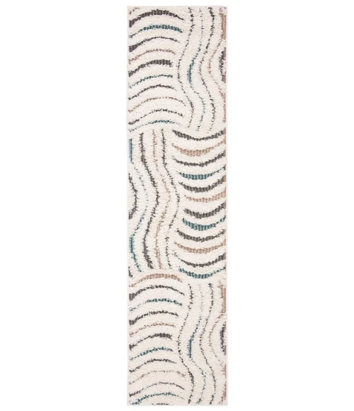 Safavieh Santorini Shag Cream / Multi SGG178 2 ft. X 8 ft. Runner Rug