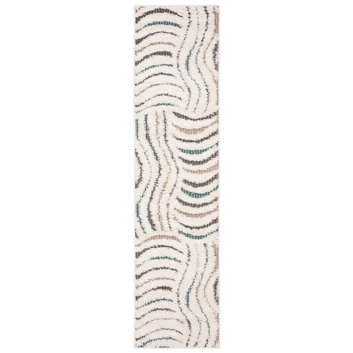 Safavieh Santorini Shag Cream / Multi SGG178 2 ft. X 8 ft. Runner Rug