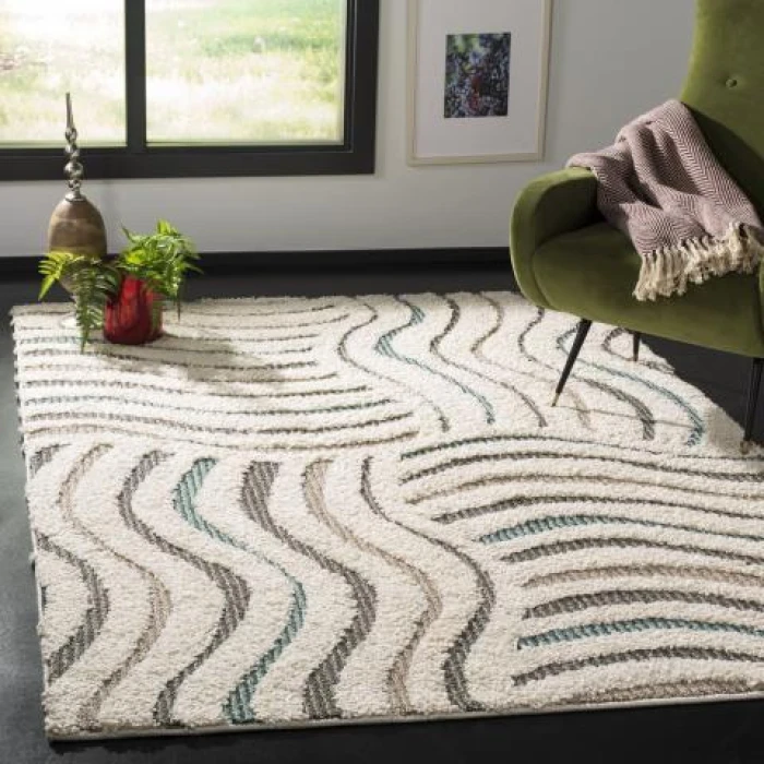 Safavieh Santorini Shag Cream / Multi SGG178 8 ft. X 10 ft. Rectangle Rug
