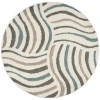 Safavieh Santorini Shag Cream / Multi SGG178 6 ft. 7 in. X 6 ft. 7 in. Round Rug