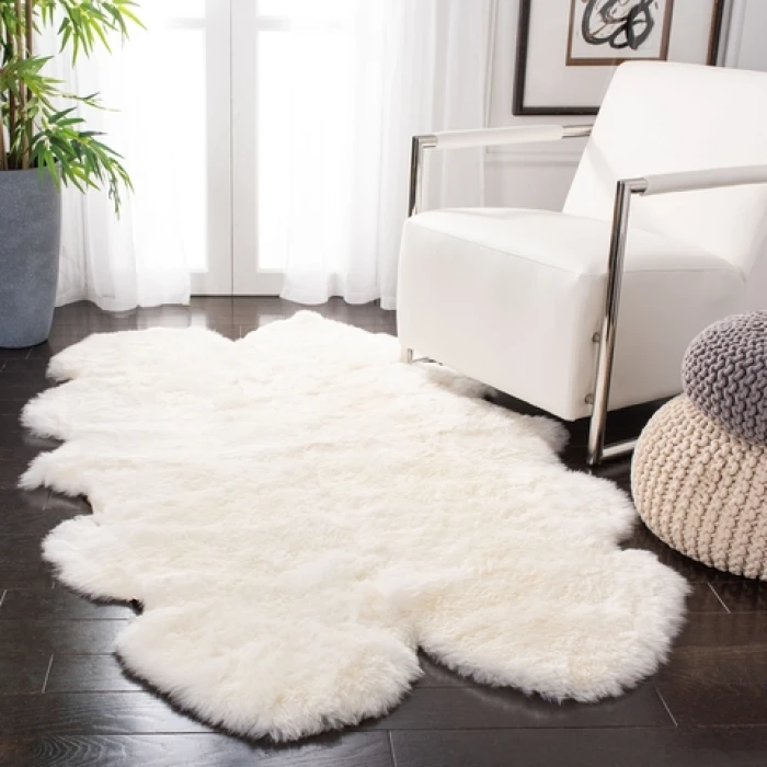 Safavieh Sheep Skin White SHS121 3 ft. 7 in. X 6 ft. 0 in. Rectangle Rug