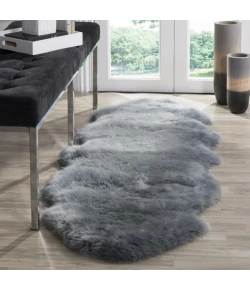 Safavieh Sheep Skin Steel Blue SHS121 2 ft. X 6 ft. Runner Rug