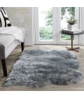 Safavieh Sheep Skin Steel Blue SHS121 3 ft. X 5 ft. Rectangle Rug
