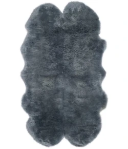 Safavieh Sheep Skin Steel Blue SHS121 3 ft. 7 in. X 6 ft. 0 in. Rectangle Rug