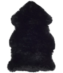 Safavieh Sheep Skin Midnight Black SHS121 2 ft. X 3 ft. Accent Rug