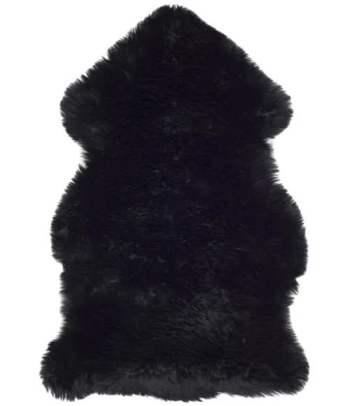 Safavieh Sheep Skin Midnight Black SHS121 2 ft. X 3 ft. Accent Rug