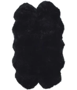 Safavieh Sheep Skin Midnight Black SHS121 3 ft. 7 in. X 6 ft. 0 in. Rectangle Rug