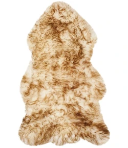 Safavieh Sheep Skin Off White / Coco Brown SHS121 2 ft. X 3 ft. Accent Rug