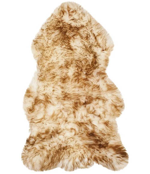 Safavieh Sheep Skin Off White / Coco Brown SHS121 2 ft. X 3 ft. Accent Rug