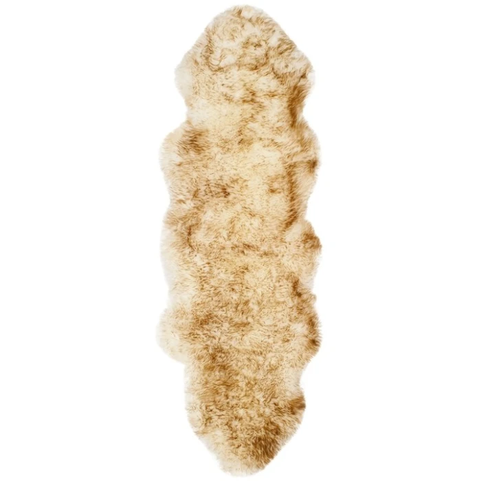 Safavieh Sheep Skin Off White / Coco Brown SHS121 2 ft. X 6 ft. Runner Rug