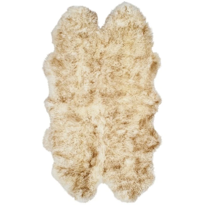 Safavieh Sheep Skin Off White / Coco Brown SHS121 3 ft. 7 in. X 6 ft. 0 in. Rectangle Rug