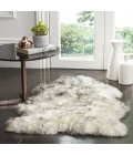 Safavieh Sheep Skin Ivory / Smoke Grey SHS121 2 ft. X 3 ft. Accent Rug