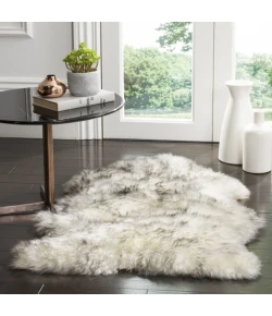 Safavieh Sheep Skin Ivory / Smoke Grey SHS121 2 ft. X 3 ft. Accent Rug