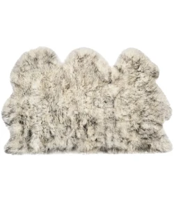 Safavieh Sheep Skin Ivory / Smoke Grey SHS121 3 ft. X 5 ft. Rectangle Rug