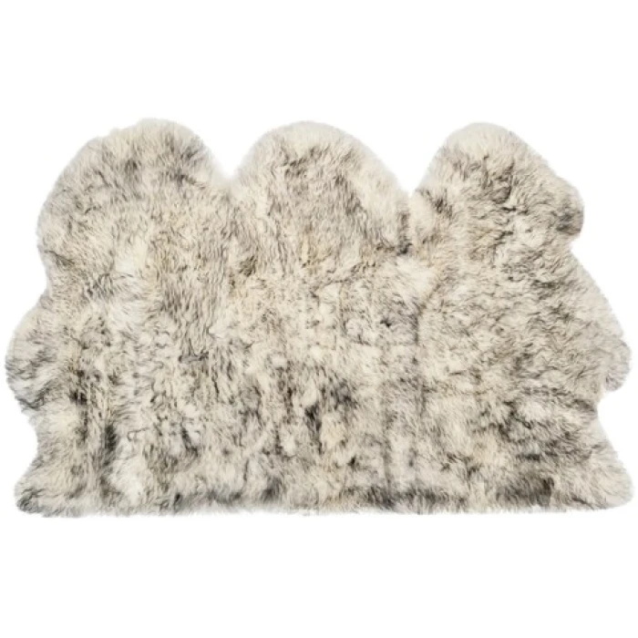 Safavieh Sheep Skin Ivory / Smoke Grey SHS121 3 ft. X 5 ft. Rectangle Rug