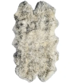 Safavieh Sheep Skin Ivory / Smoke Grey SHS121 3 ft. 7 in. X 6 ft. 0 in. Rectangle Rug