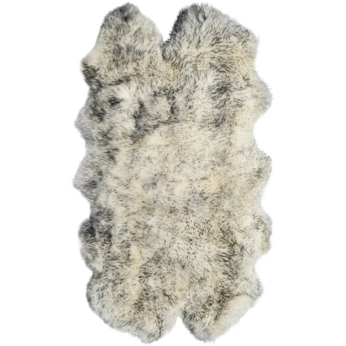 Safavieh Sheep Skin Ivory / Smoke Grey SHS121 3 ft. 7 in. X 6 ft. 0 in. Rectangle Rug