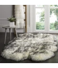 Safavieh Sheep Skin Ivory / Smoke Grey SHS121 3 ft. 7 in. X 6 ft. 0 in. Rectangle Rug