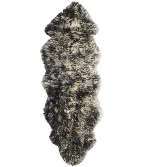 Safavieh Sheep Skin Ivory / Dark Charcoal SHS121 2 ft. X 6 ft. Runner Rug