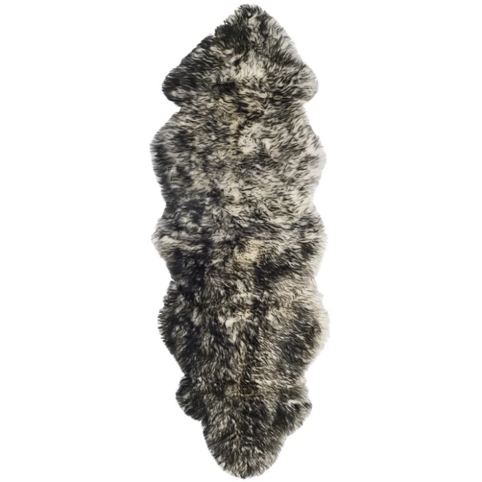 Safavieh Sheep Skin Ivory / Dark Charcoal SHS121 2 ft. X 6 ft. Runner Rug