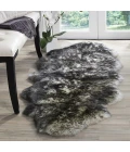 Safavieh Sheep Skin Ivory / Dark Charcoal SHS121 2 ft. X 6 ft. Runner Rug