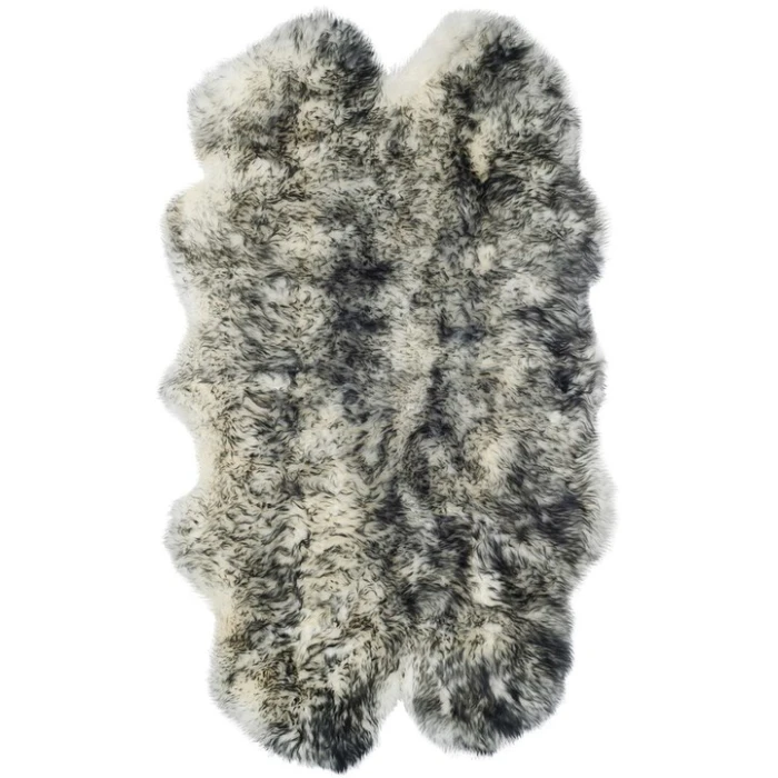 Safavieh Sheep Skin Ivory / Dark Charcoal SHS121 3 ft. 7 in. X 6 ft. 0 in. Rectangle Rug