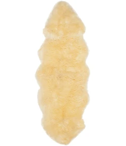 Safavieh Sheep Skin Champagne SHS121 2 ft. X 6 ft. Runner Rug