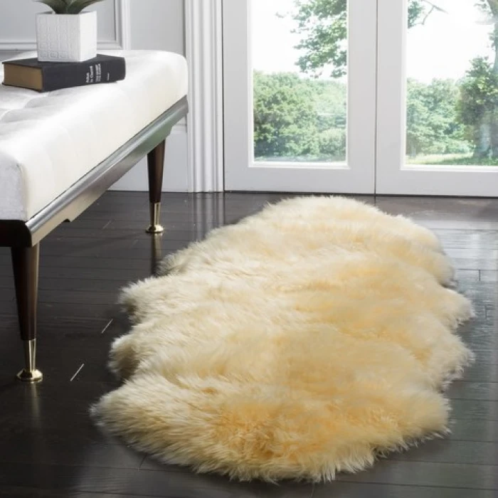 Safavieh Sheep Skin Champagne SHS121 2 ft. X 6 ft. Runner Rug