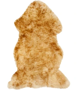 Safavieh Sheep Skin Champagne / Copper Brown SHS121 2 ft. X 3 ft. Accent Rug