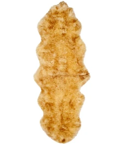 Safavieh Sheep Skin Champagne / Copper Brown SHS121 2 ft. X 6 ft. Runner Rug